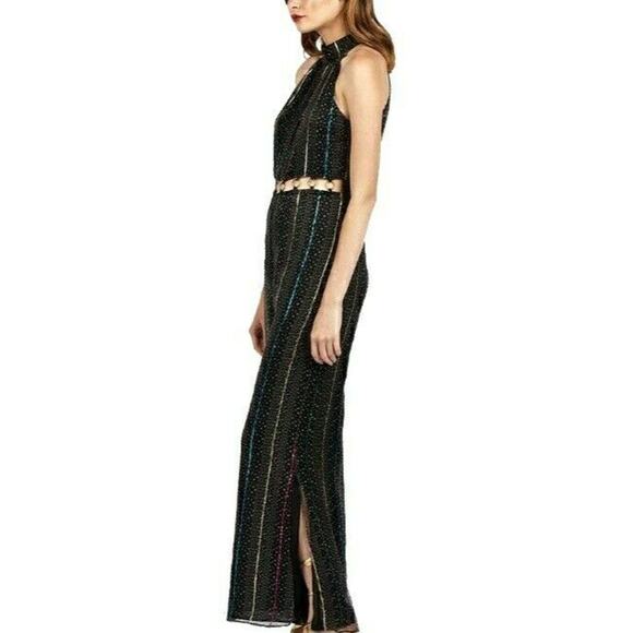 CLEOBELLA Nash high neck flared leg sleeveless retro disco jumpsuit stardust XS - Picture 3 of 9